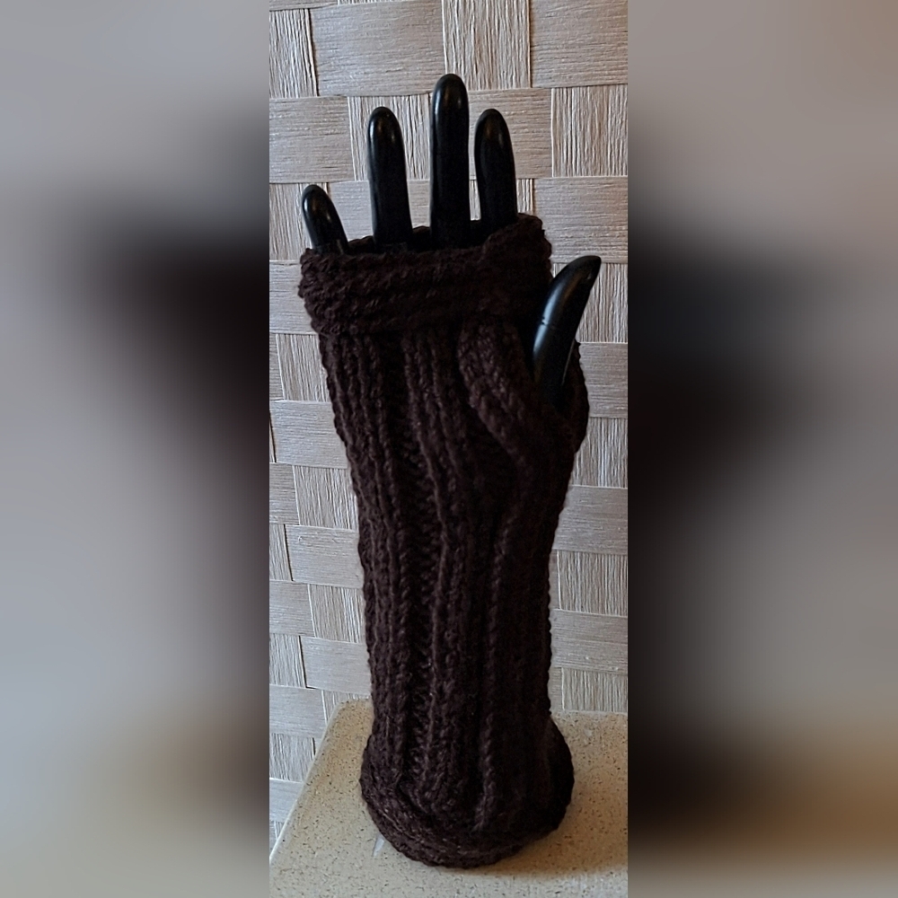NWT Luxury Cashmere Blend Artisanal Fingerless Mittens - Picture 6 of 6